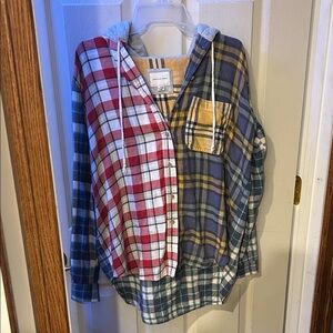 American Eagle Outfitters Multicolor Plaid Long Sleeve Hoodie